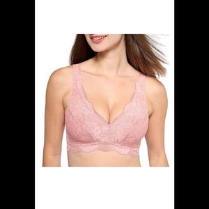 All Worthy Lace Plunge Bralette Rosette -